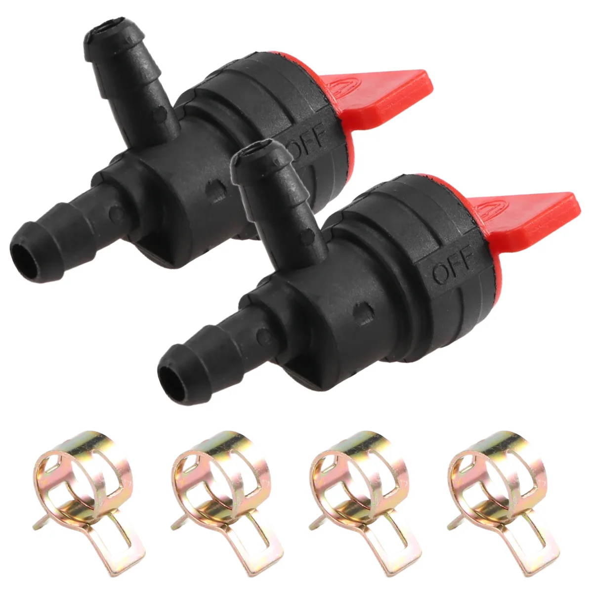 2PCS 1/4 inch 90 Degree Fuel Shut Off Valve for Briggs & Stratton 698181 494539 697944 Tecumseh 35857