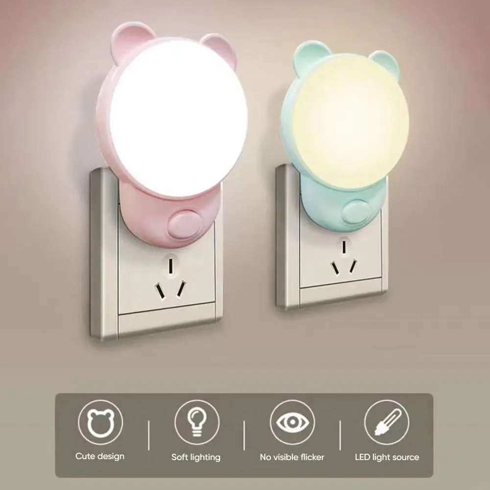 Warm Light ​​Energy Saving​​ LED Night Light Yellow Light White Light Bedside Lamp Soft Glow Plug-in Lights Bedroom Lighting
