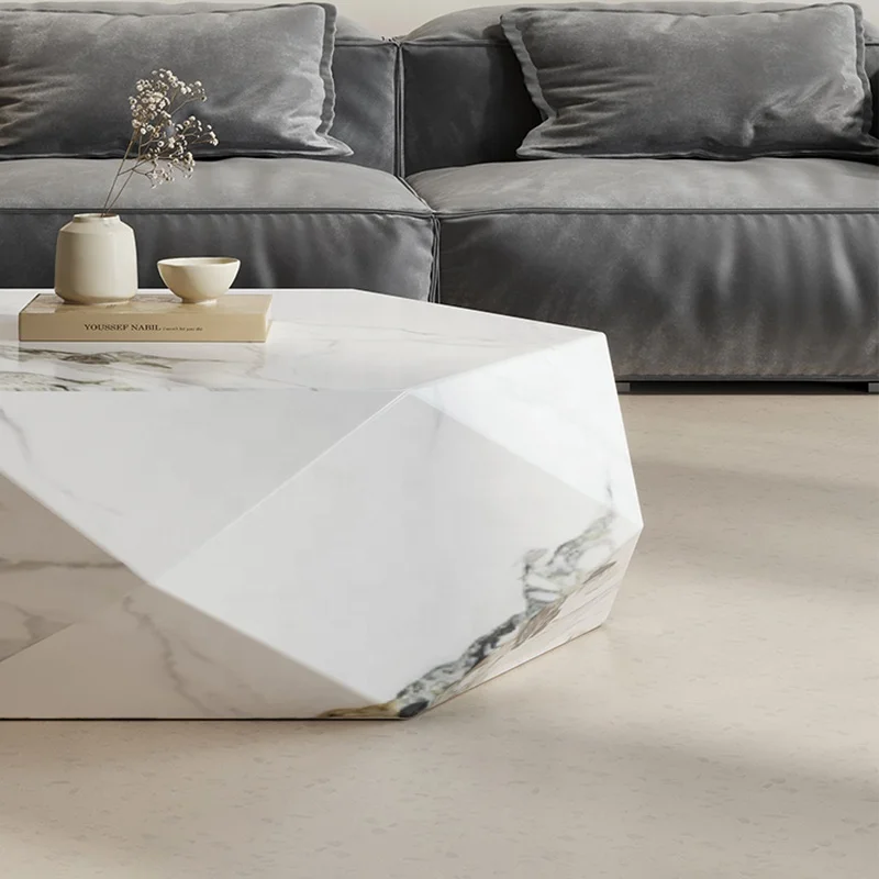 Hot Sale Marble Coffee Table Popular Good Quality Living Room Furniture Geometry Italian Design Center Table