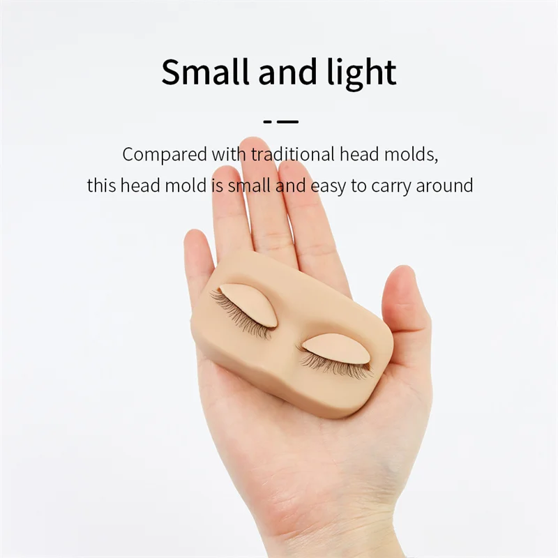 Eyelash Extension Practice Head with Removable Eyelids Flat Mannequin Model Lash Grafting Training Makeup Teaching Accessories