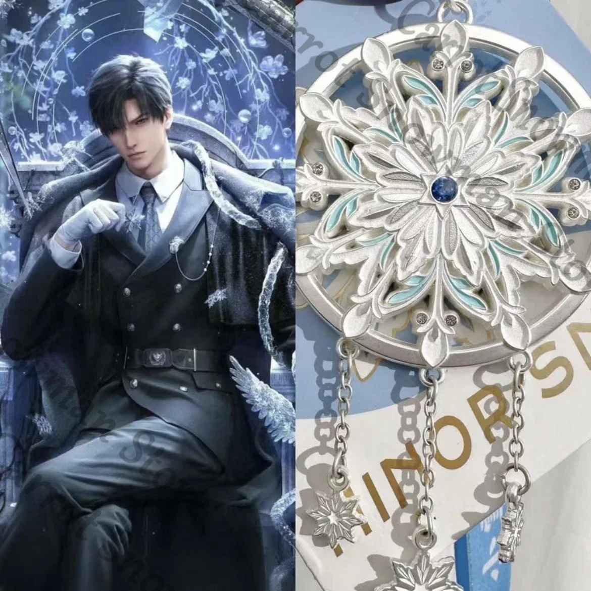 애니메이션 사랑과 Deepspace Zayne 눈송이 정품 메달 배지 펜던트 엠블럼 Cospaly 장식 만화