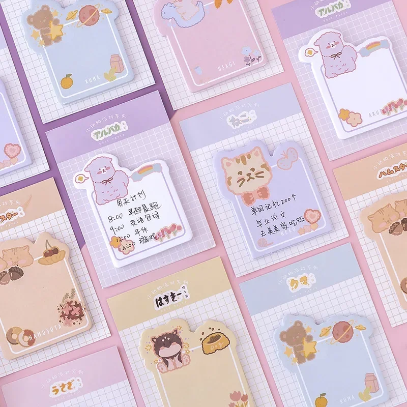 Cartoon Cute Sticky Notes Scrapbooking DIY Kawaii Memo Pad Diary Message Memo Sheets School Stationery