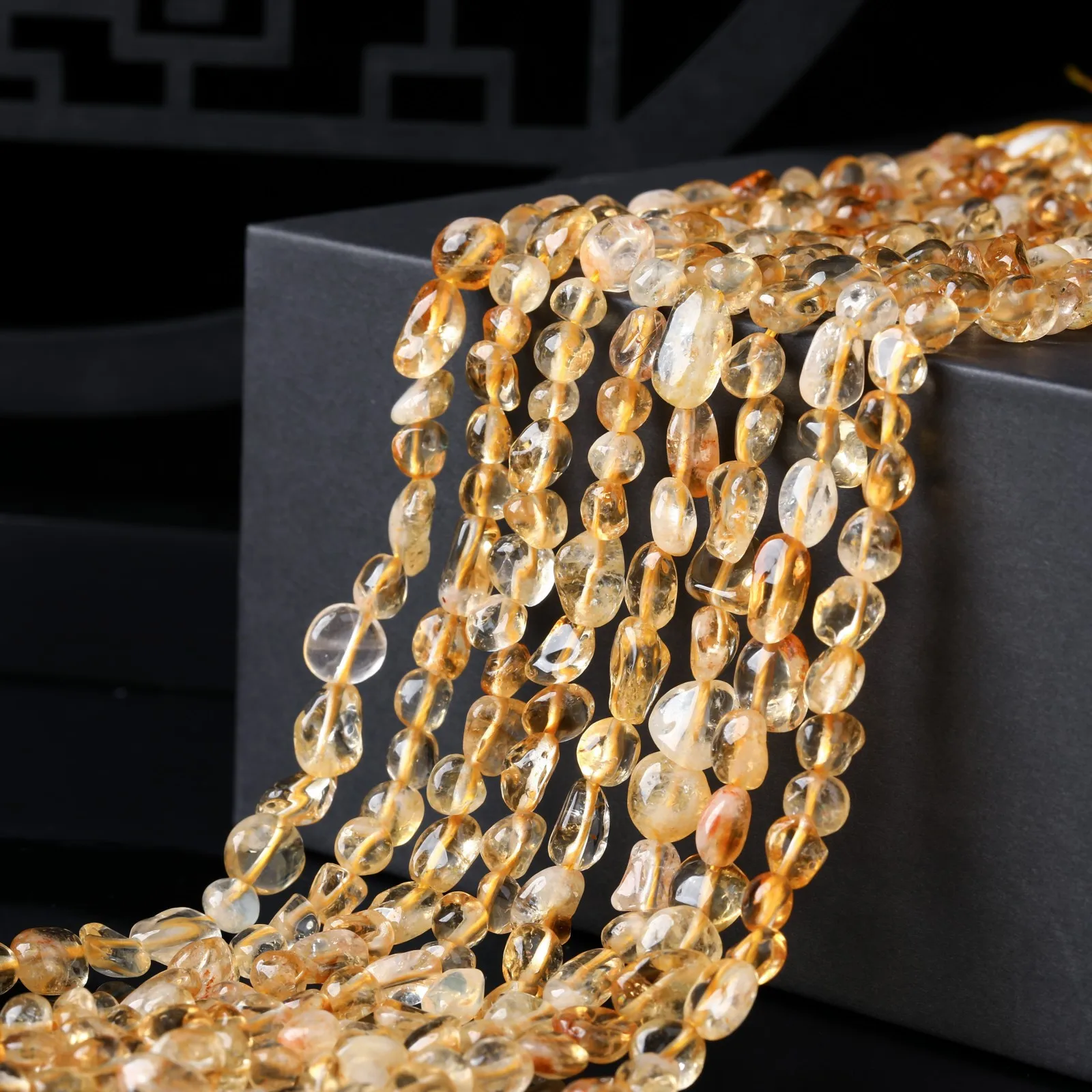 6-8mm Natural Stone Citrine Irregular Oval Shape Beads Loose Spacer Bead For Jewelry Making Diy Necklace Bracelet Accessory