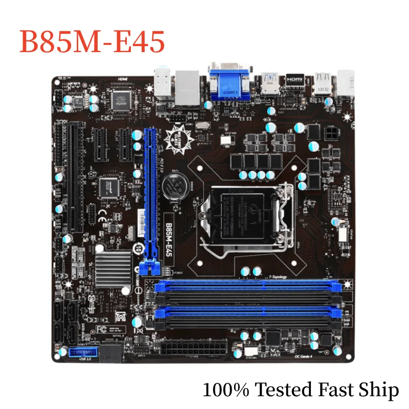 

For MSI B85M-E45 Motherboard B85 32GB LGA 1150 DDR3 Micro ATX Mainboard 100% Tested Fast Ship