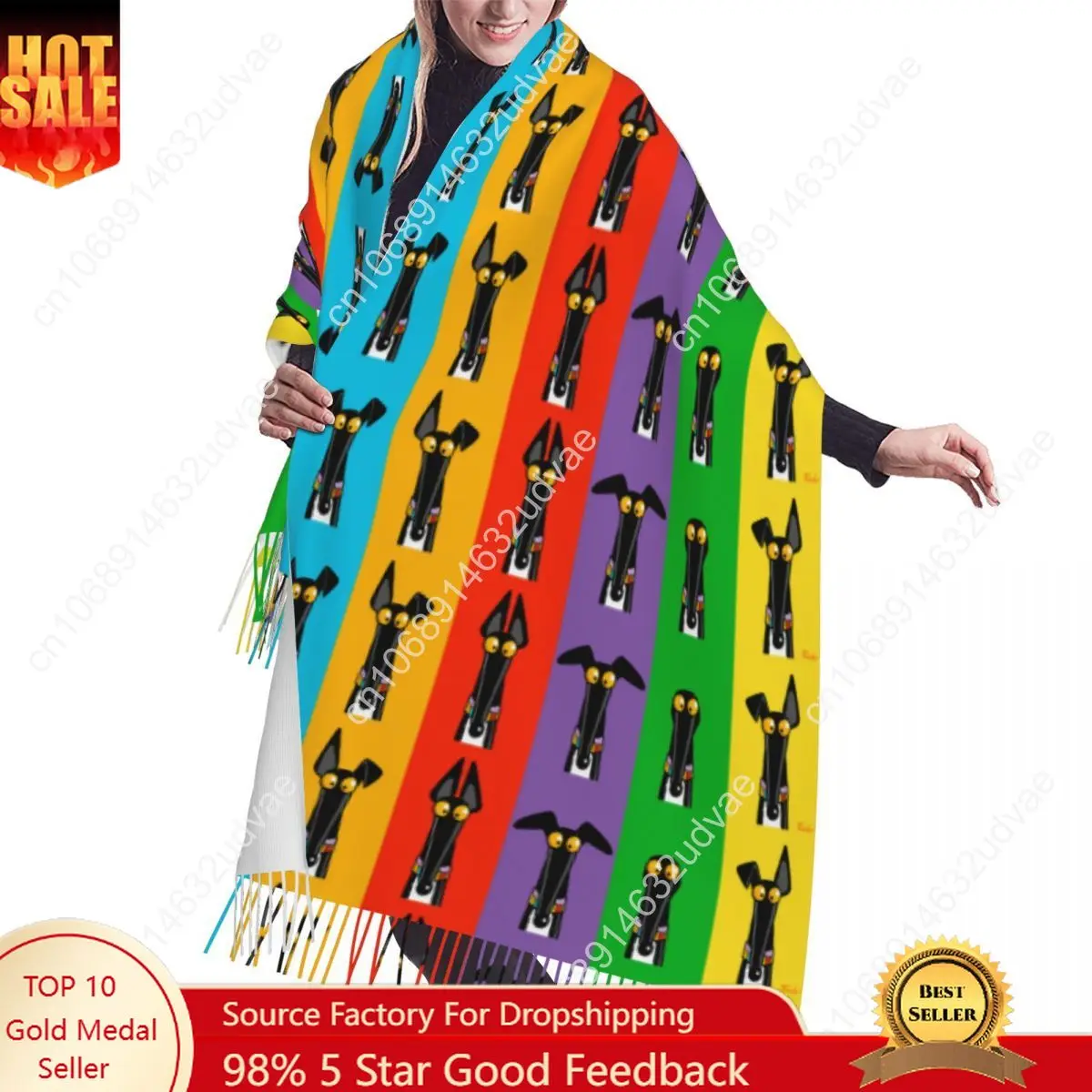 Personalized Printed Greyhound Semaphore Pattern Scarf Men Women Winter Fall Warm Scarves Shawl Wrap