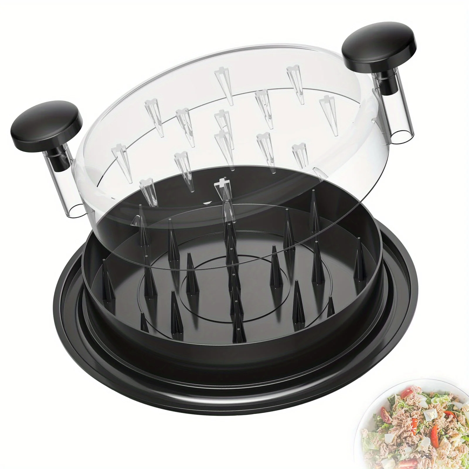 Large Chicken Breast Shredder Tool Visible Lid Meat Grinder for Chopping Chicken Beef  Cabbage Vegetables Rotating Kitchen Tool