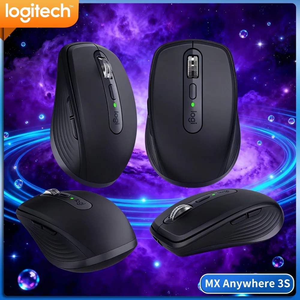 Portable MX Anywhere 3S - 8000 DPI Tracking, Compact Size, Silent Click, Perfect For Bookstore & Mobile Office Setup