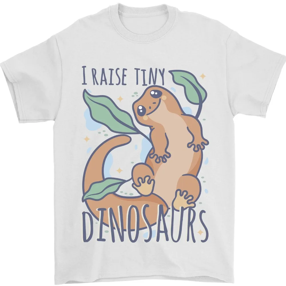 I Raise Tiny Dinosaurs T-Shirt Cute Cartoon Leopard Gecko Lizard Print Funny Reptile Lover Summer Casual Short Sleeve Cotton Tee