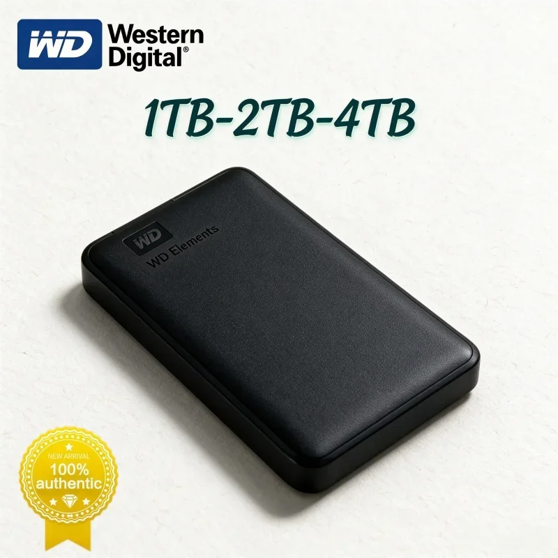 WD 2.5 Inch 4TB Portable External HDD USB3.0 High Read Write Speed Mechanical Hard Drive Large Storage Space For Desktop PC