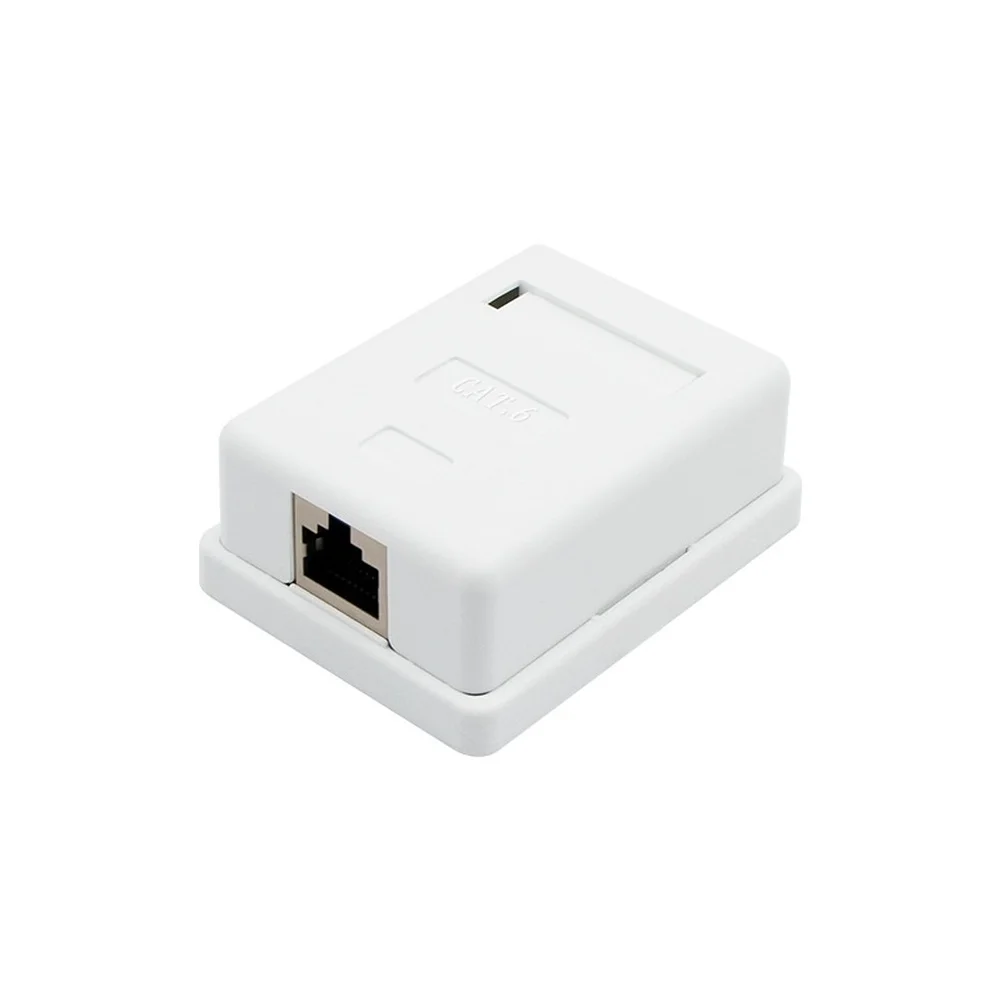 Compact shielded CAT6 For network junction box for wall desktop use with clear T568A B labeling and easy wiring