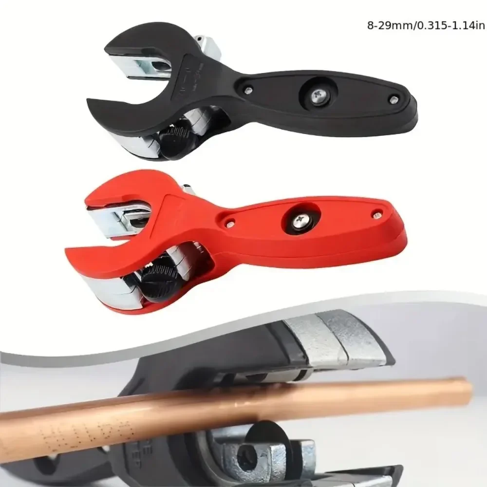 

8-29mm Ratcheting Tubing Cutter 2 in 1 Close Quarters Tube Compact Cutter Portable Tool for Cutting Copper PVC Soft Metal Pipes
