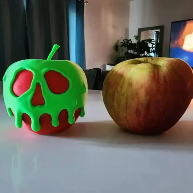 Halloween 3D Printed Apple Desktop Ornaments Spooky Holiday Decor Home Car Mounted Decoration