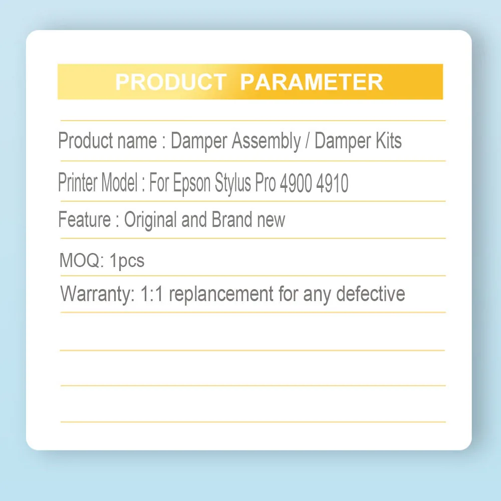 

4900 100% New Original Ink Damper Assembly For Epson Stylus Pro 4900 4910 printer Damper Unit Kit