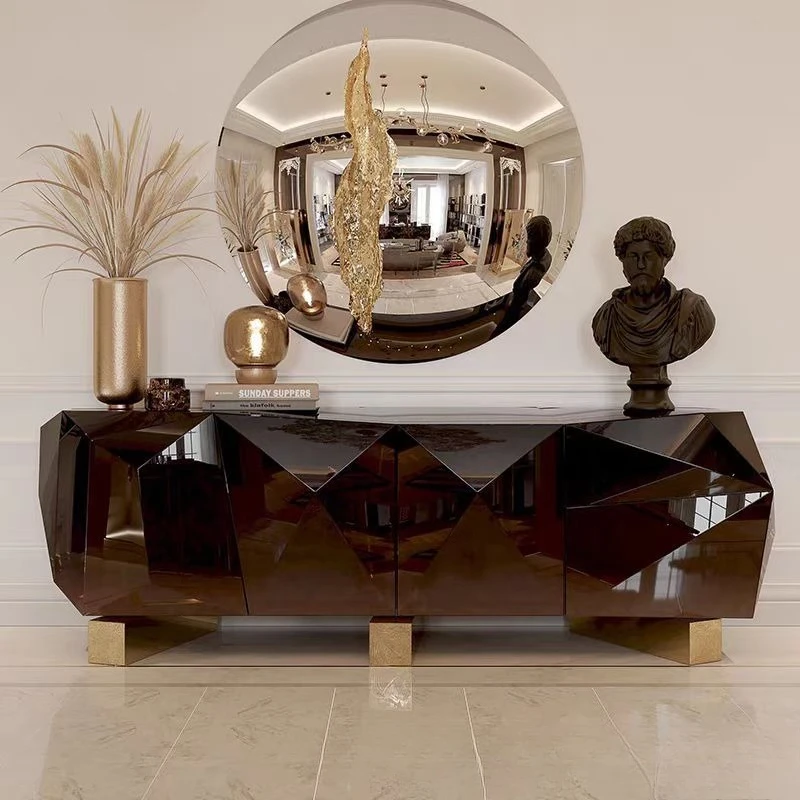 Light luxury modern living room household solid wood cabinet dining side cabinet simple storage storage cabinet