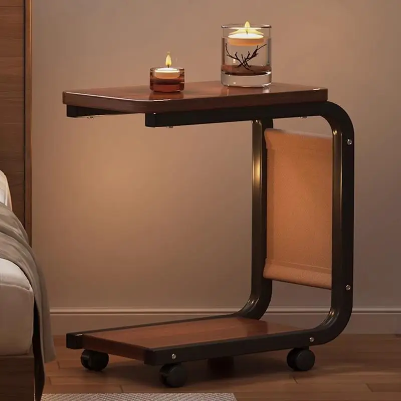 C Shaped End Table Small Side Table For Living Room Double Layer Movable Side Table For Sofas Living Rooms Bedside Areas image 5