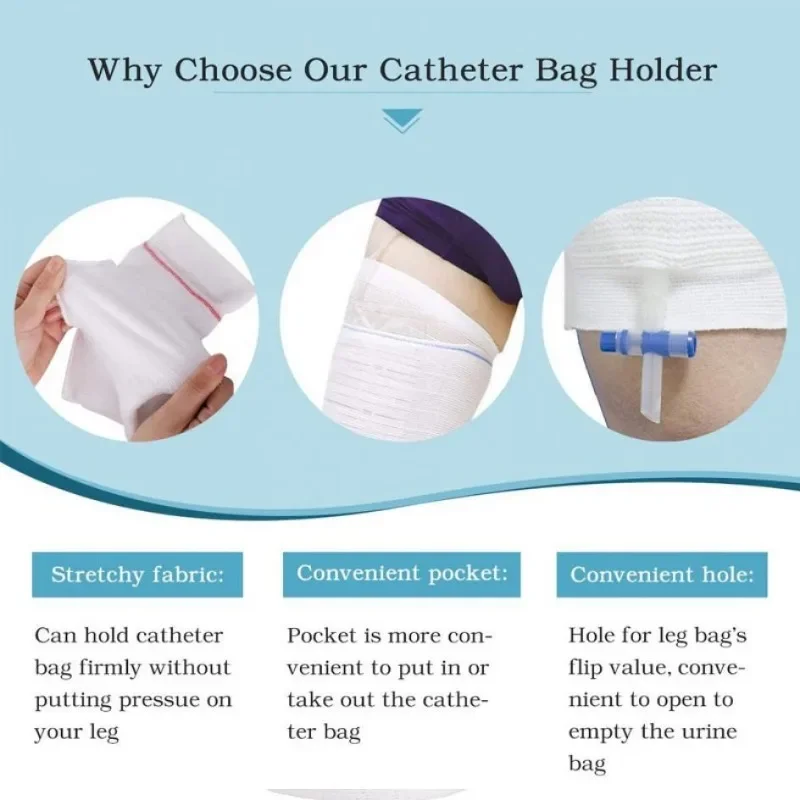 1 Pcs Elastic Urine Bag Bind Leg Holder Walkable Drainage Strap Medical Breathable Comfort Sleeve Urinary Incontinence Supplies