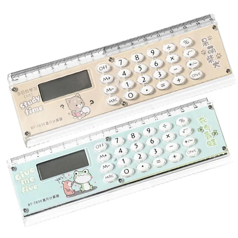 Small Calculator With Ruler Multifunctional Digital Ruler Calculator Cute Portable Desktop Calculator Lightweight Calculator For
