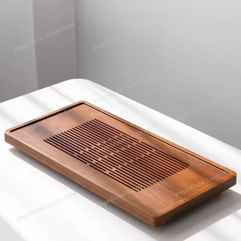 

Japanese Bamboo Tea Tray Kong Fu Rectangular Serving Tea Tray Drainage Home Modern bandeija imperial antiga Rectangular Tray