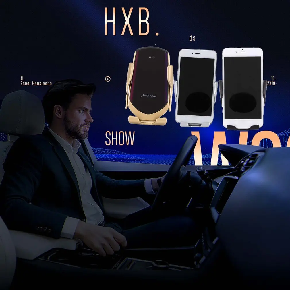 

Hot Wireless Charger Stand Holder Multifunction Phone Holder Auto Wireless Charging Bracket Smart Sensor Automatic Clamping Car