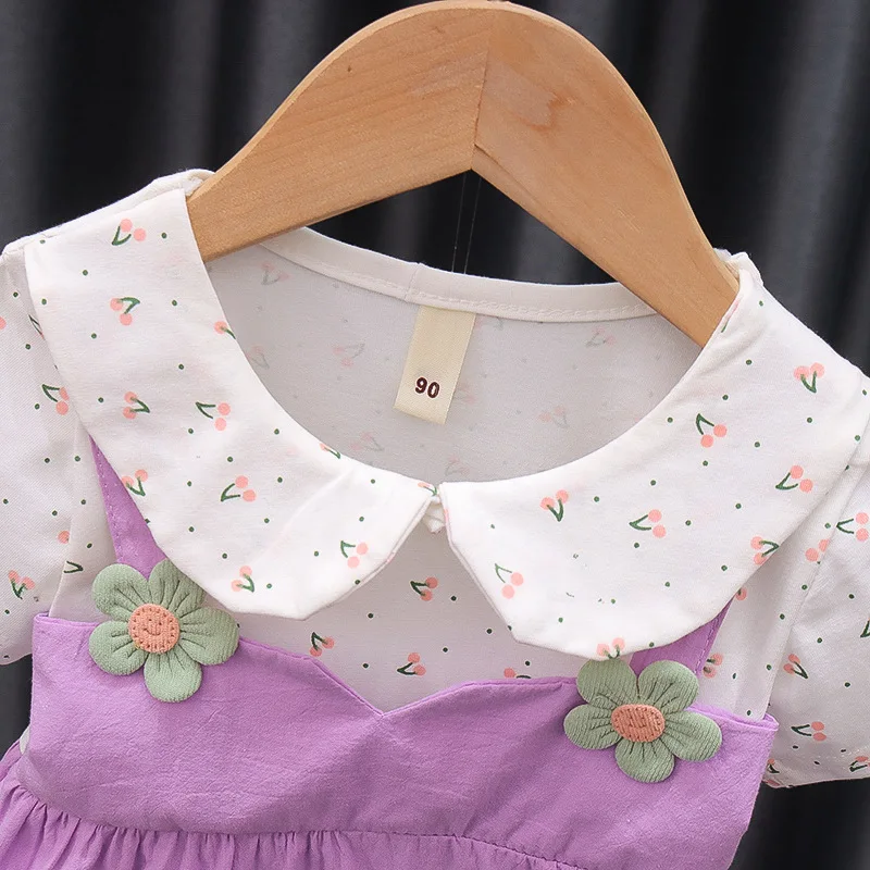 Summer Baby Girl Dress Doll Collar A-Line Princess Dress Flower Wedding Costume Casual Children Clothing Kid Outfit Infant A1023