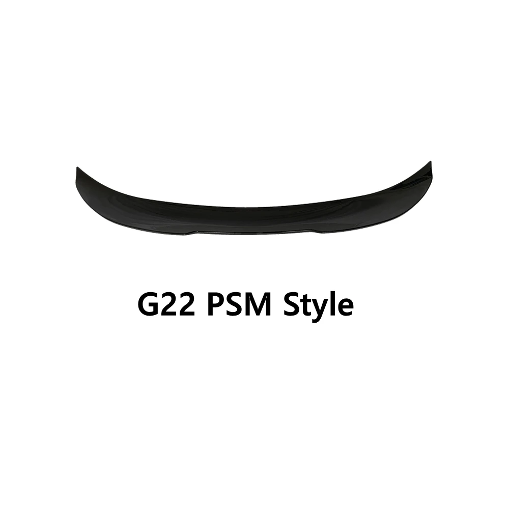 For BMW 4 Series G22 G23 G26 2020+ Gloss Black M430i M440i M Sport ABS M4/PSM Style Rear Bumper Lip Trunk Spoiler Wing