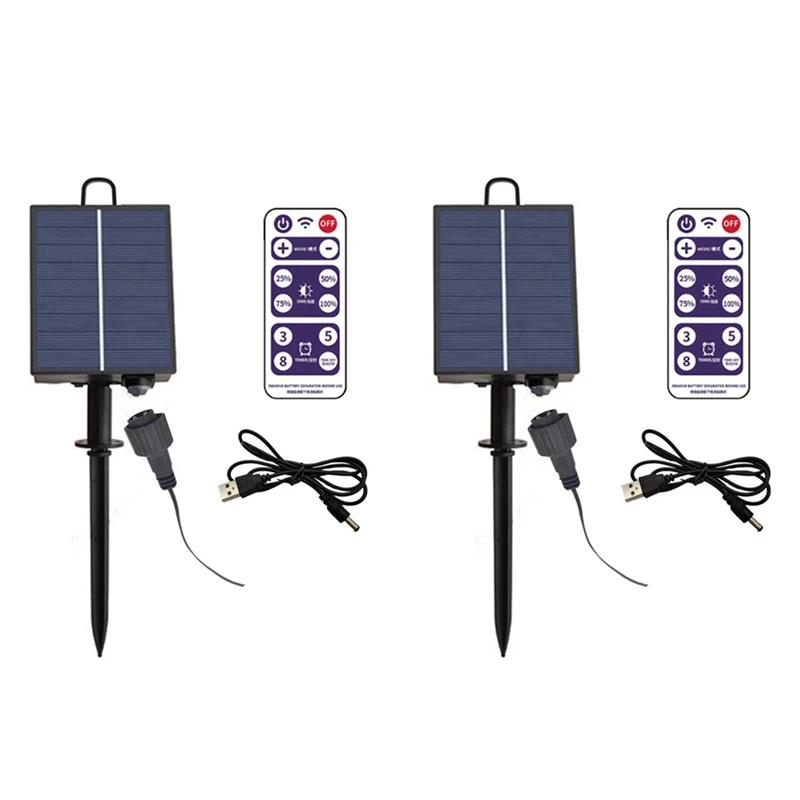 Promotion! 2X 1200Mah Solar Panel Control Box Kits Lithium Battery Panel For 3.7V 24V LED String Strip Lamp DC Charging