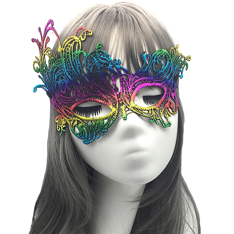 1 Uds. Máscara de media cara de Halloween mascarada de lujo vestido de mujer fiesta de Navidad decoración de Cosplay máscara de ojos club nocturno máscara de encaje