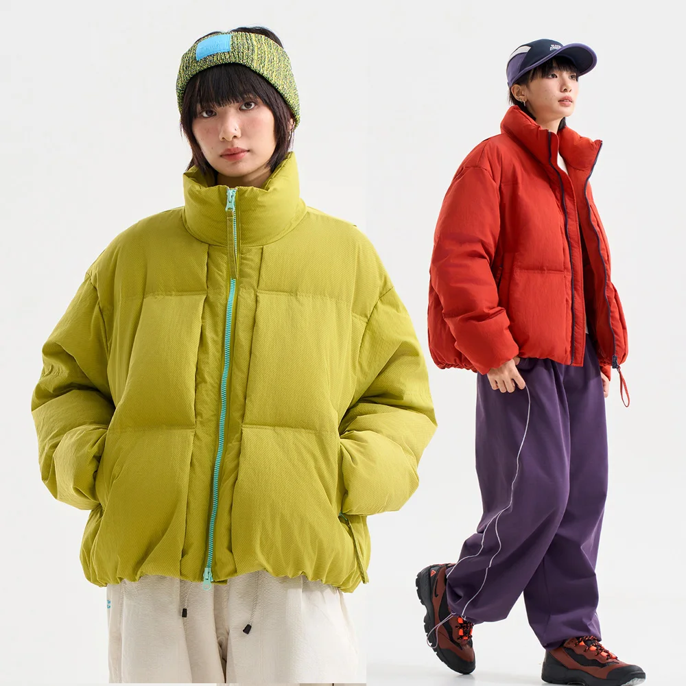 

Short Down Jacket for Women Men Winter Streetwear Loose Fashion Thicken Warm Duck Down Jacket Unisex Coat Boy Girl Outerwear