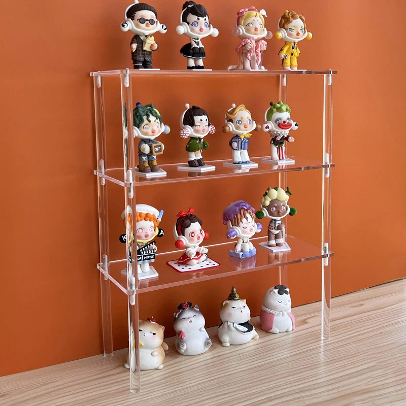 

Clear Acrylic Vertical Storage Rack for Jewelry, Perfume, 1-4 Tier Blind Box Toys Display Stand, Car Model Desktop Holder