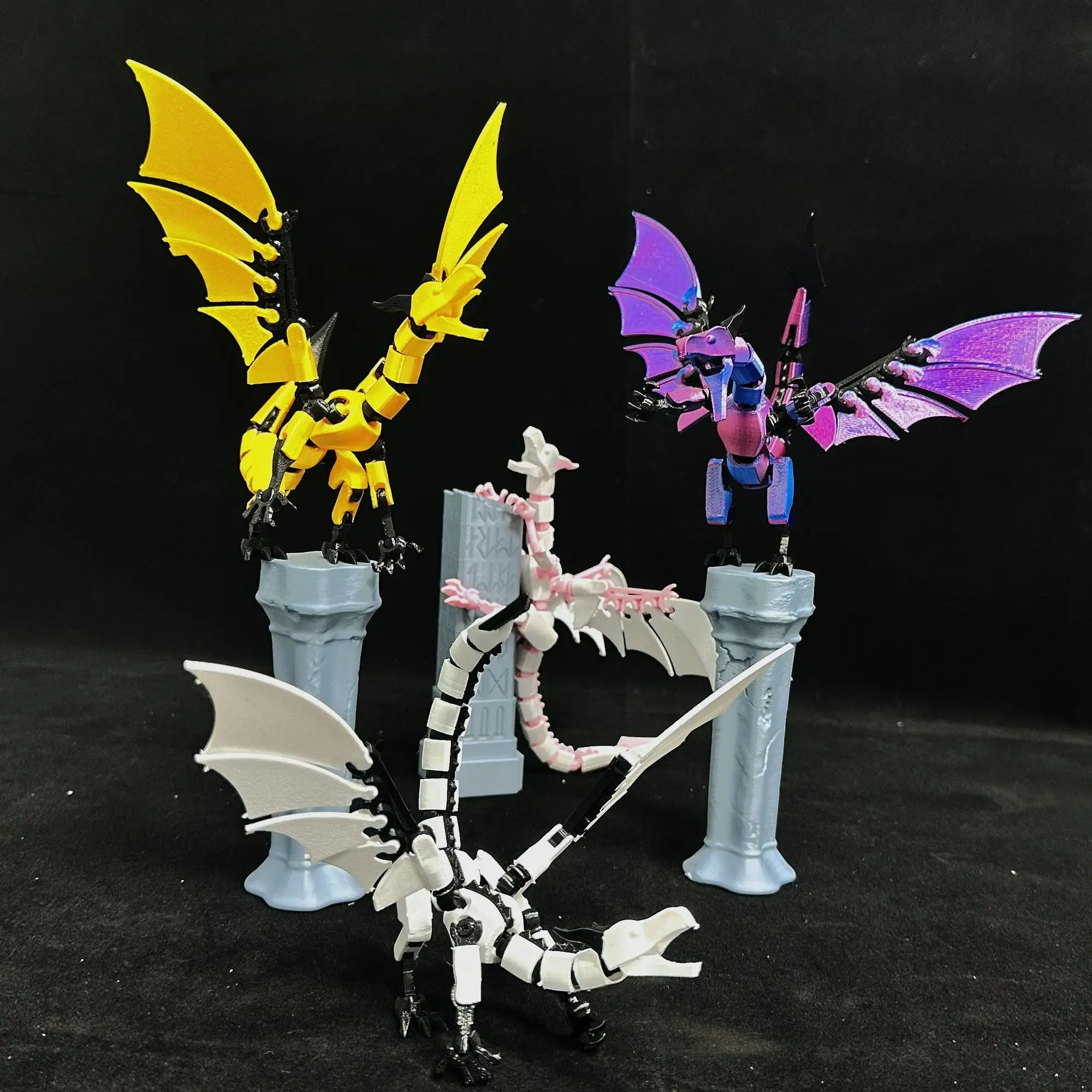 دمية تنين جديدة مطبوعة بتقنية ثلاثية الأبعاد، نموذج تنين طائر قابل للربط، قطعة فنية يدوية الصنع قابلة للتخصيص للديكور #1