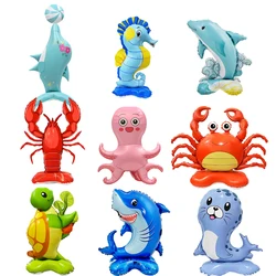 Under the Sea Animal Foil Balloons Seal Hippocampus Lobster Crab Ocean Theme Kid's Birthday Party Children's Day Decoration Toys