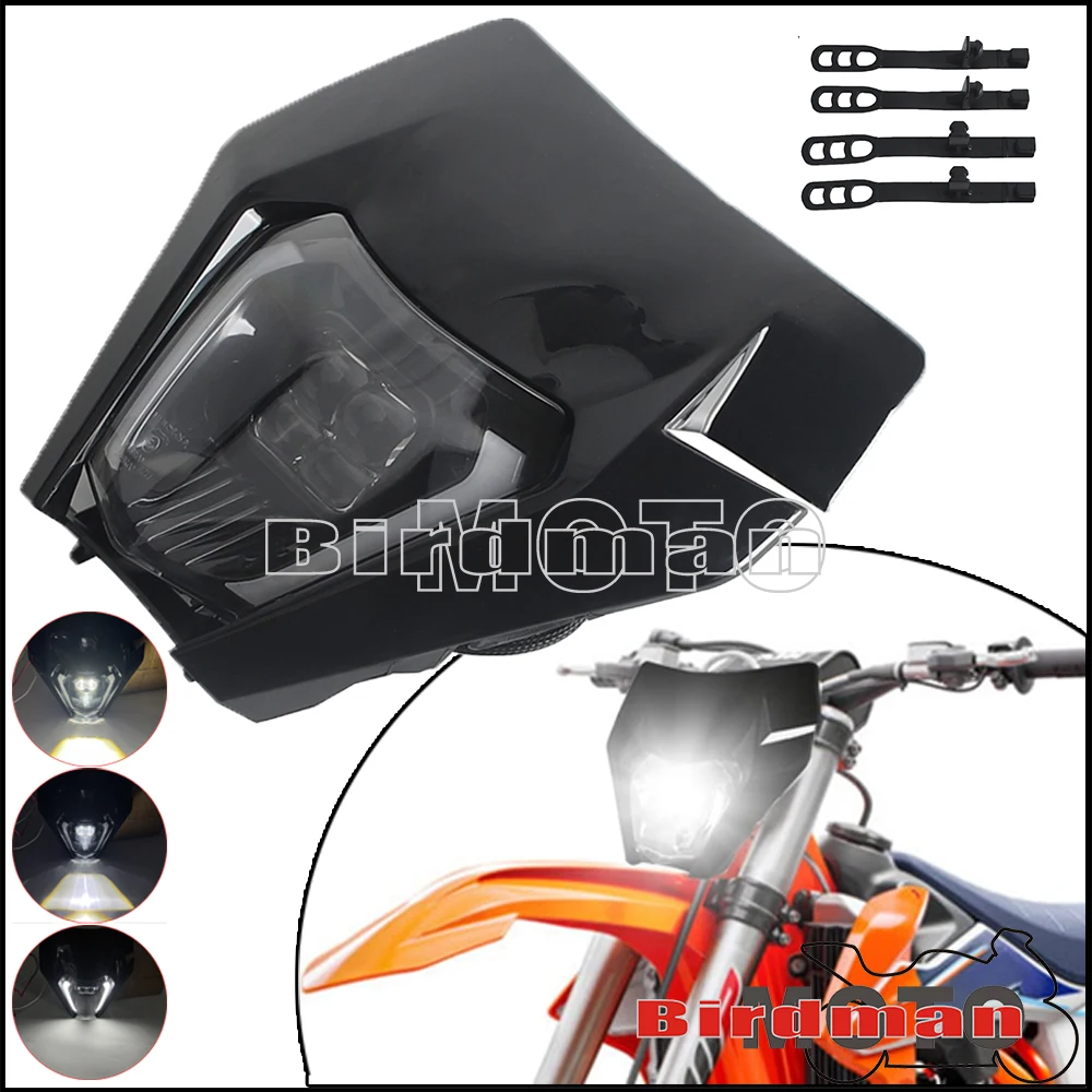Motorcycle Dirt Bike E49 LED Head Light Assembly Low High Beam Daytime Running Lamp For EXC EXCF SX SXF XC XCF XCW XCF 2017-2019