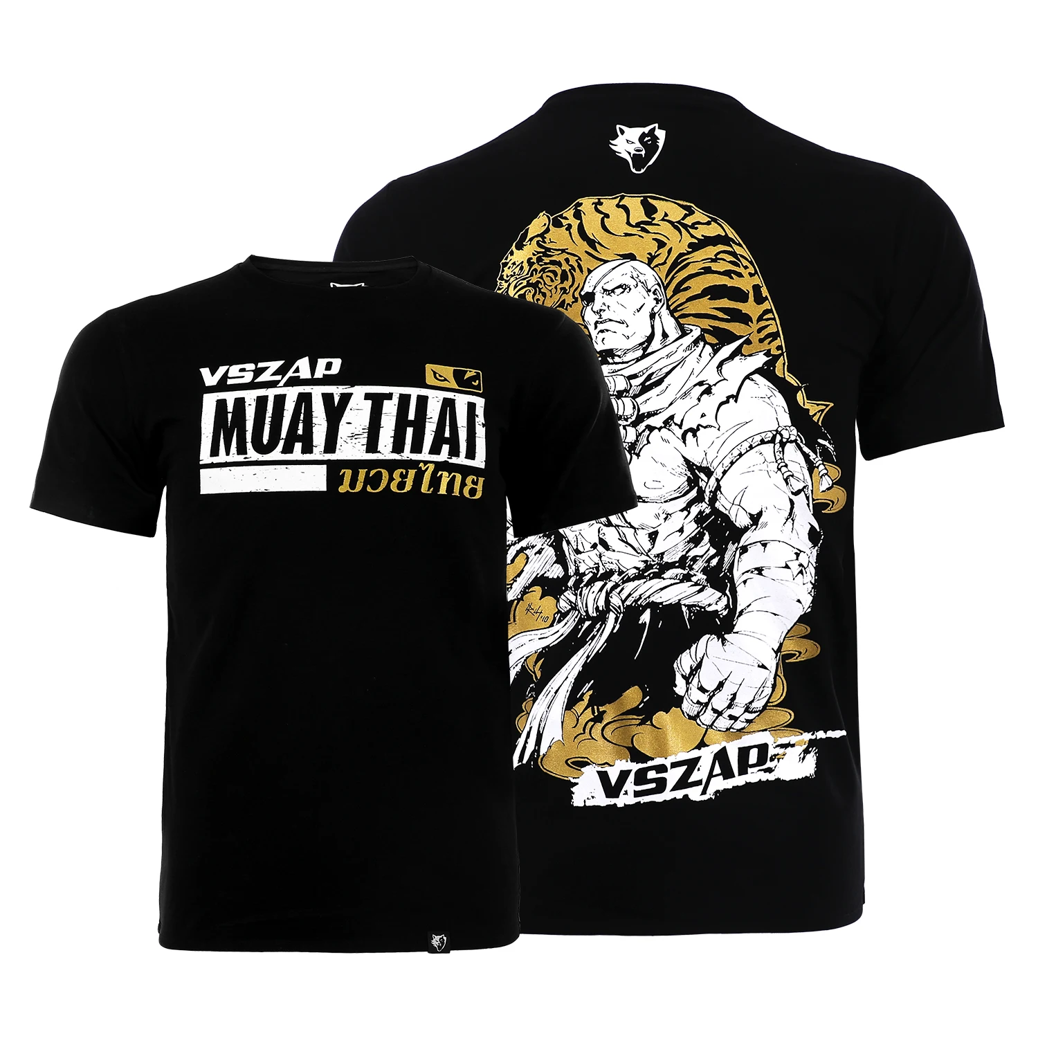 Summer Muay Thai Tiger T-shirt Indoor wrestling round neck Fierce pattern Muay Thai sports T-shirt Quick drying training T-shirt