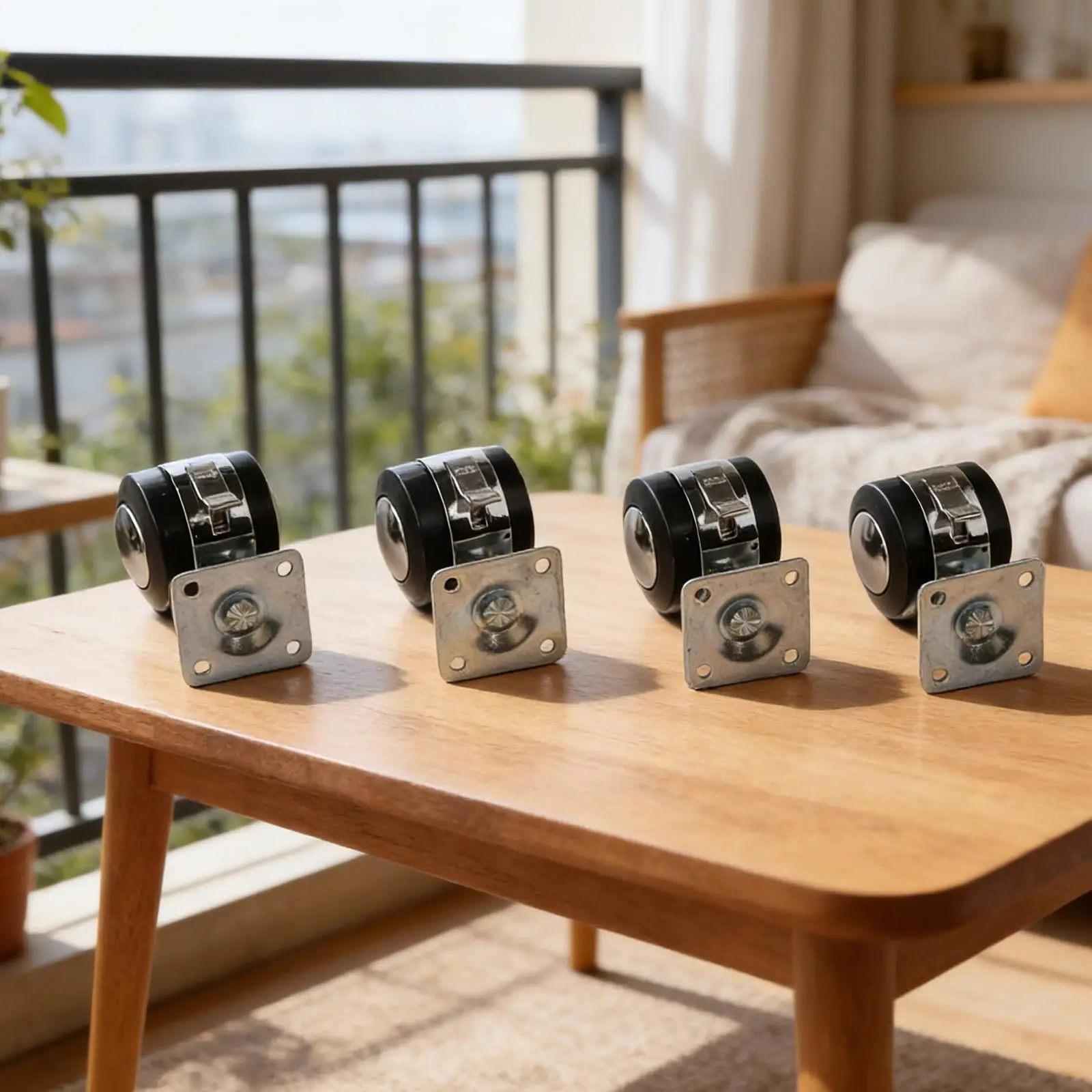 360 Degree Rotation Caster Furniture Caster Black Silver Caster Wheels 2mm Supporting Plate 20kg Load Capacity