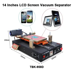 LY 949V TBK 958D 14 Inches Semi-automatic Built-in Air Pump Mobile Phones Tablets LCD Screen Vacuum Separator With Middle Frame