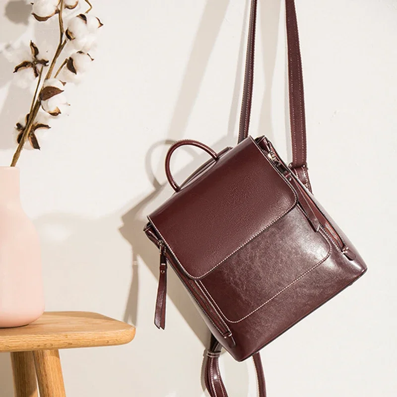 Genuine Leather Women Backpack - Women'S Retro Bags review and price