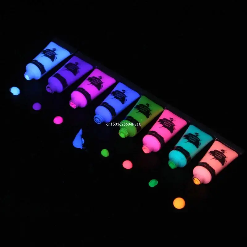 8 Colors Fluorescent Face Body Paint Painting Pigment Makeup Tool Art Drawing for Rave Festival Party Dropship