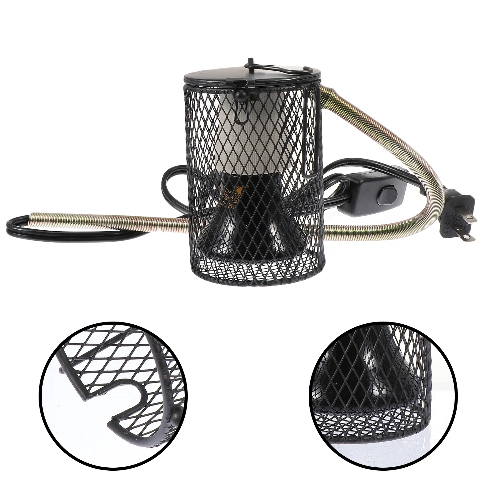 

Reptile Anti-Scald Lamp Parrot Heater Guard Efficient Heat Dissipation Protective Cover Heating Lamp for Reptile Box Us Plug