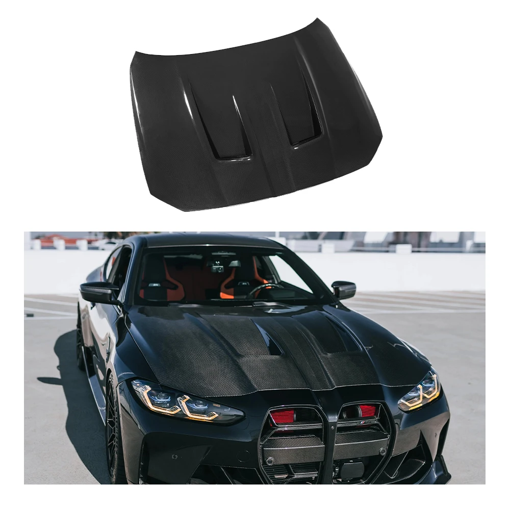 

For BMW M3 M4 2021-2024 G80 G82 Genuine Dry Carbon Fiber Large Engine Hood Engine Cover Body Kits Trim Auto Parts Customizable