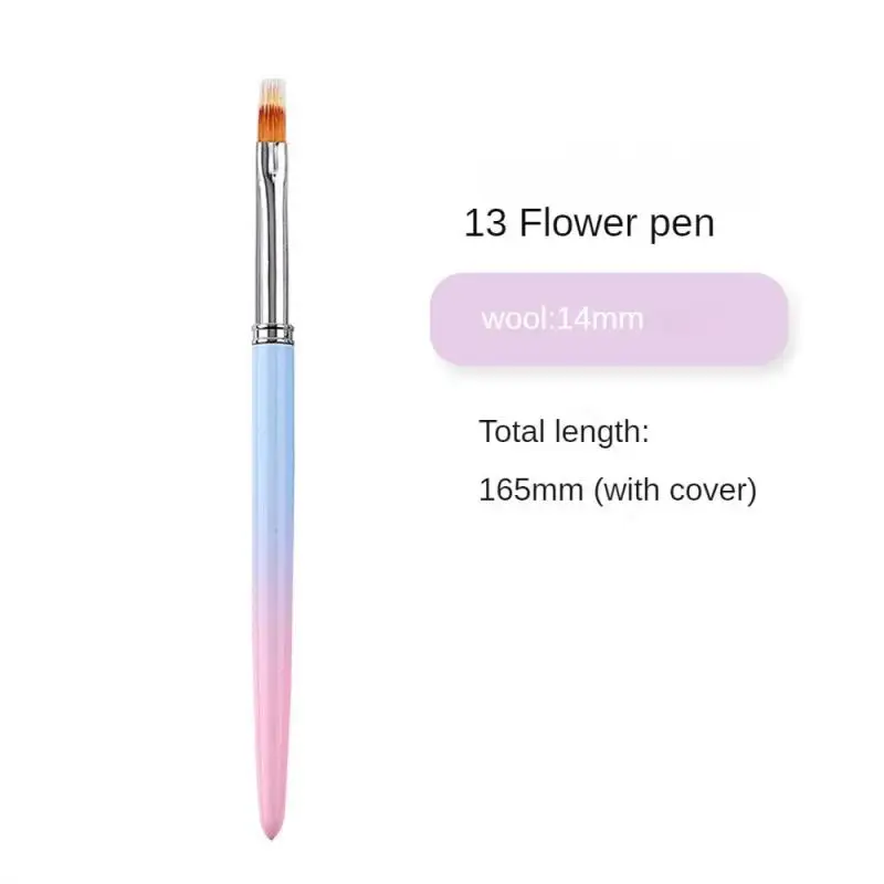 1 STKS Aluminium Nail Art Brush Professionele Nagels Gel Tekenpen Franse Schilderborstels om Acryl Bloemen Manicure Gereedschap te maken