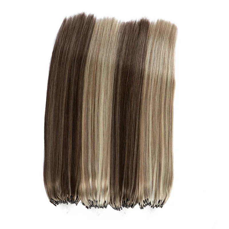 Human Hair Extension Straight Hair Micro Loop Hair Extension Remy Micro Link Natural Fusion Brazilian Hair Blonde Colored 12-26'