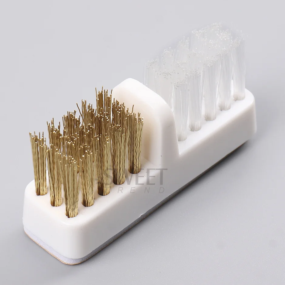 1pcs Electric Nail Grinding Head Cleaning Brush Portable Manicure Drills Bits Cleanser Dual Copper Wire Brush Clean Tools