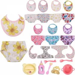2Pcs Diapers + Bibs Doll Clothes Accessories For 43Cm Baby Doll And 18Inch American Doll Generation Girl's Holiday Gifts