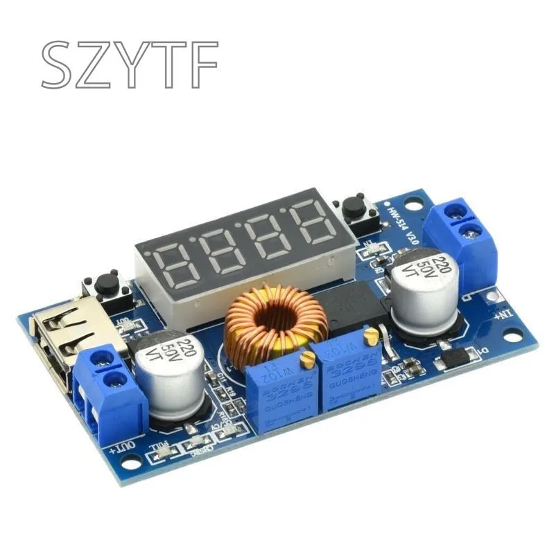 1PCS XL4015 75W DC-DC 5A Voltage Regulators Module Adjustable Buck Module With Voltmeter Display