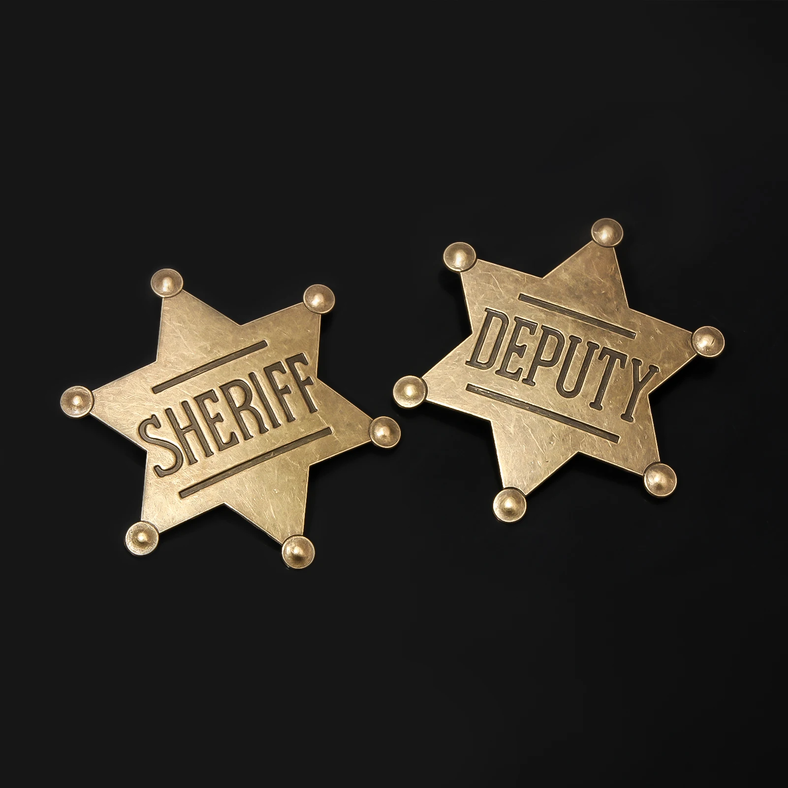 Sheriff Badge Brooch Six-pointed Star Police Vest Badge Pin for Women Men Lapel Pins Jewelry