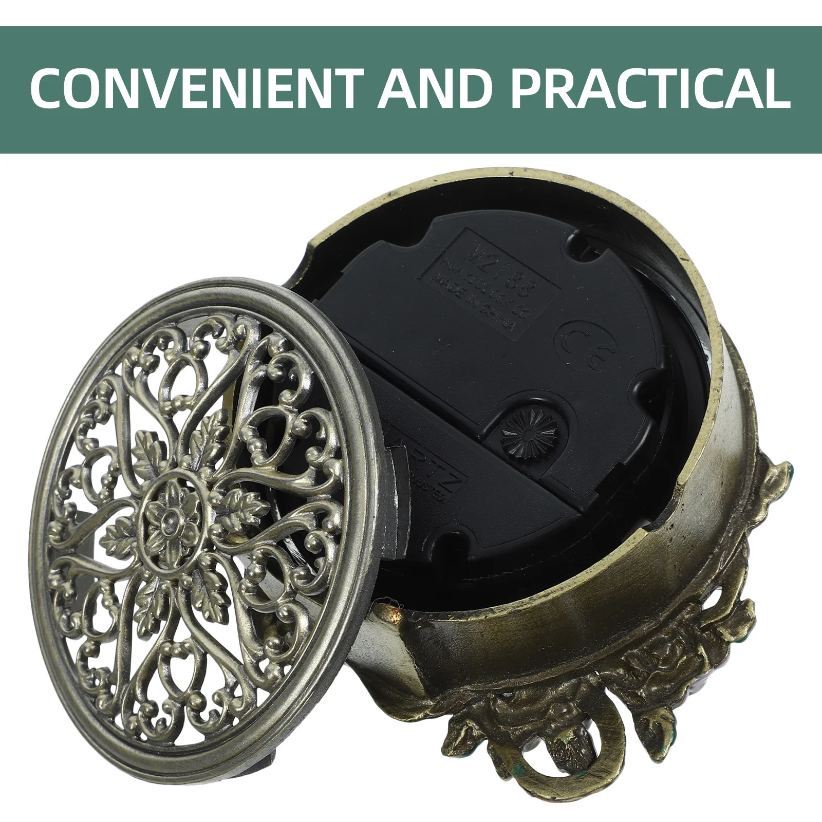 

Mini Desktop Clock Vintage European Style Silent Movement Enamel Flower Small Table Clock For Home Office Classroom Decor