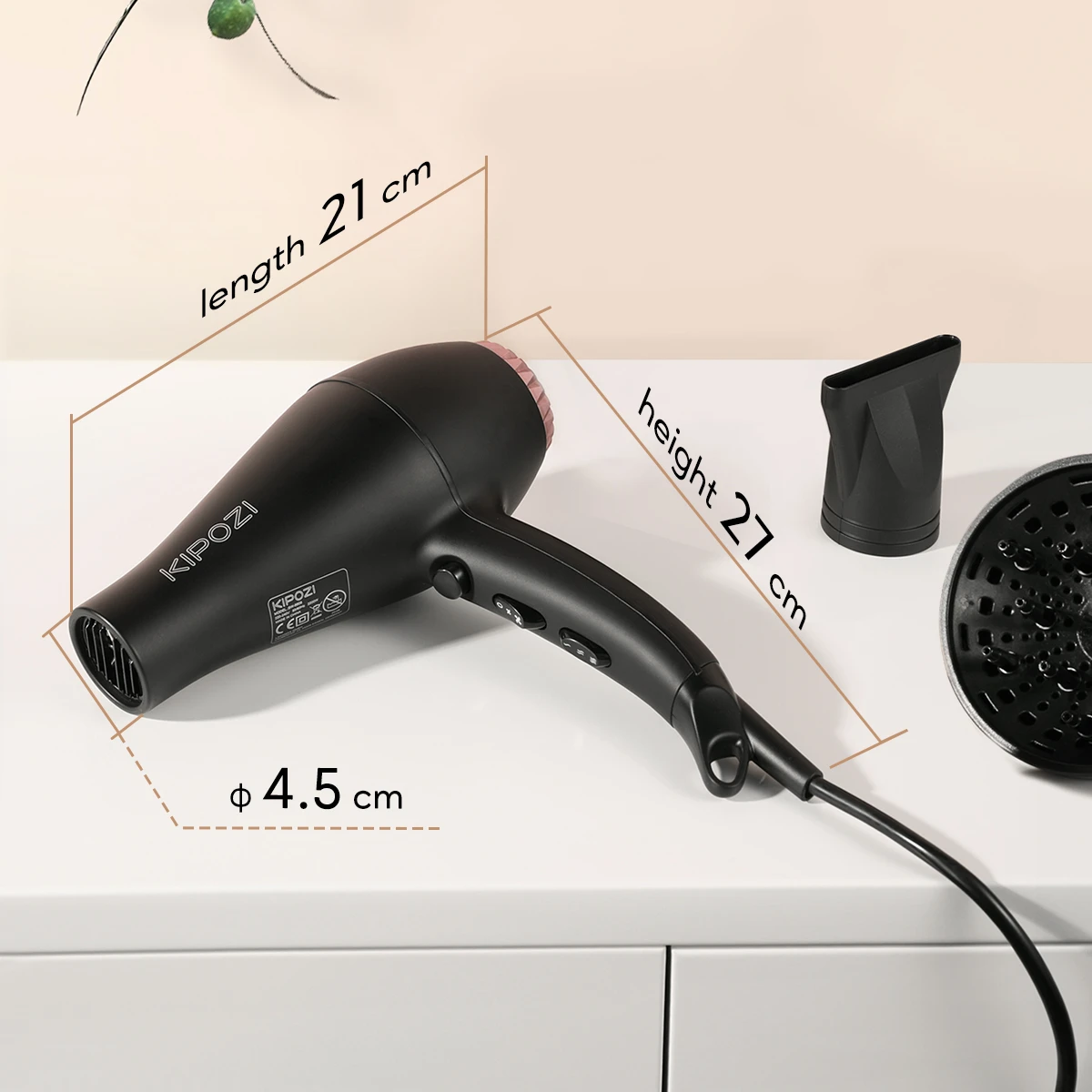 KIPOZI Professional Hair Dryer 2200W High Power Negative Ionic Blow Dryer Fast Dry Salon Grade Powerful Hairdryer Hair Care