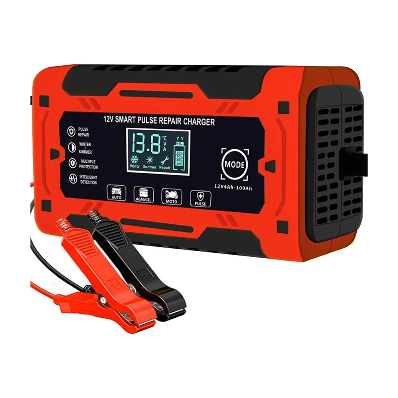 Y19A 12V & 24V 6A スマート全自動バッテリー充電器温度補償付き車のトラックオートバイバッテリー