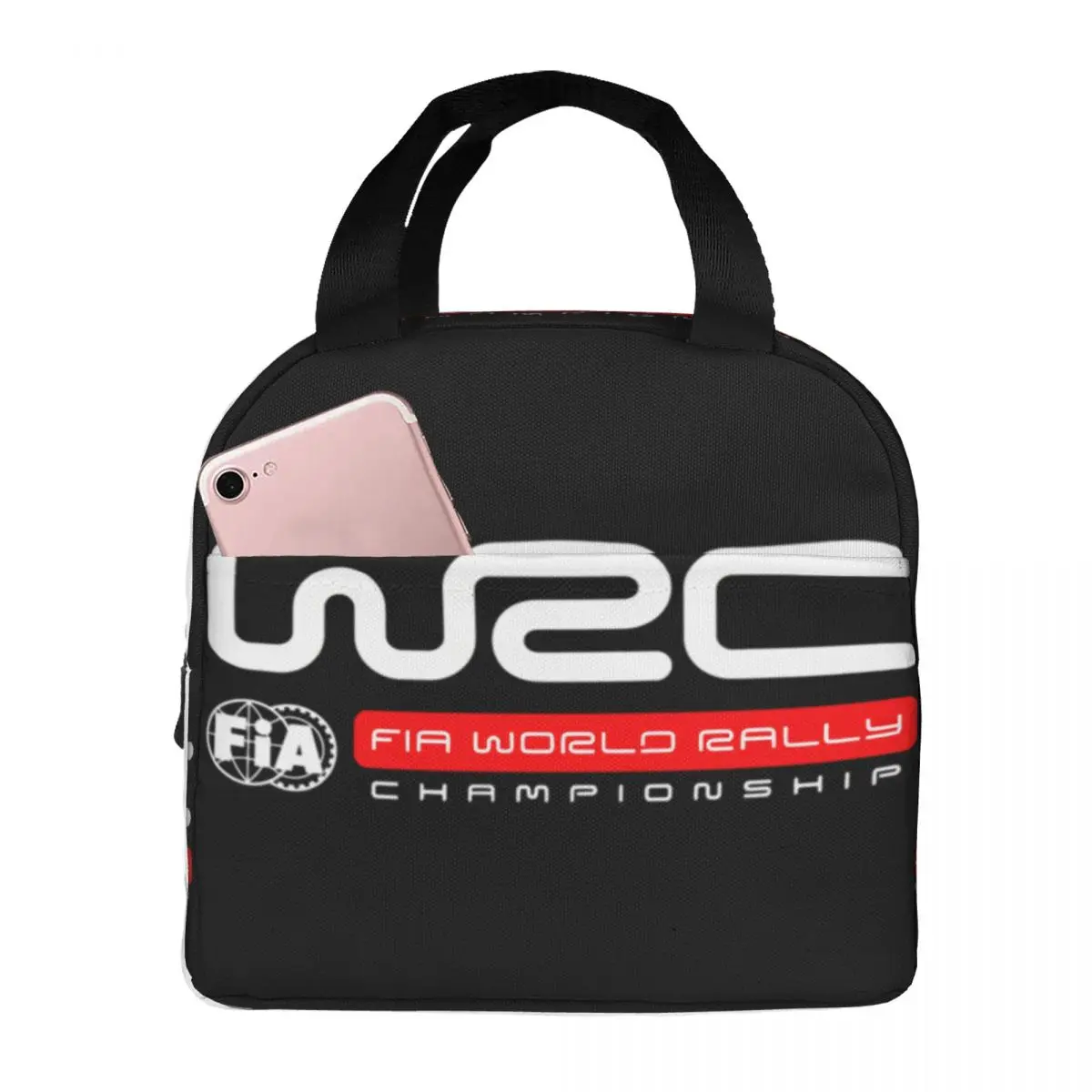 World Rally Championship WRC Thermal Insulated Lunch Bag Women Portable Lunch Tote for Outdoor Picnic Multifunction Food Box
