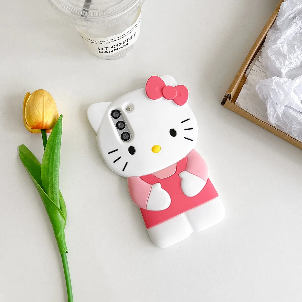 For Samsung Galaxy S20 S21 S22 S23 S24 FE Ultra Plus A14 A15 A16 A24 A25 A26 A34 A35 A36 A54 A55 Bow Hello Kitty Soft Cover Case - náhled 3